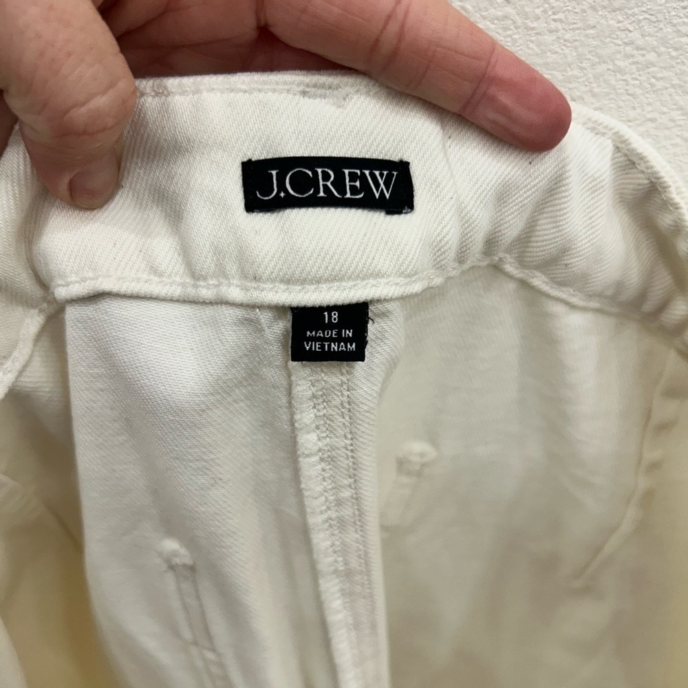 J.Crew Relaxed barrel-leg jean white sz.18 classic preppy office casual staple - Picture 6 of 11